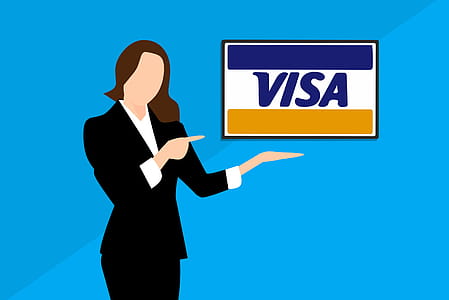 Illustration of woman with credit card. thumbnail