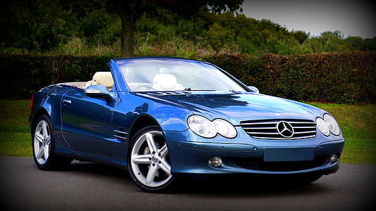 blue Mercedes-Benz convertible coupe thumbnail