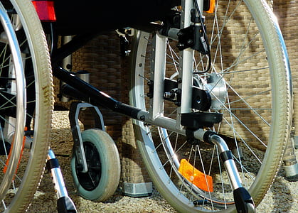 black and gray wheelchair close-up photo thumbnail