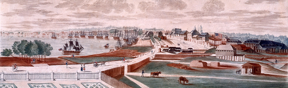 New Orleans Cityscape and port in 1803 in Louisiana thumbnail