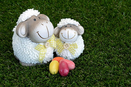 two white sheep figurine thumbnail