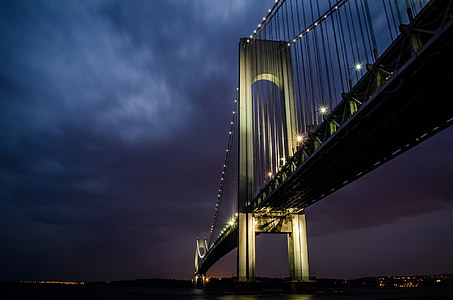 suspension bridge at night thumbnail