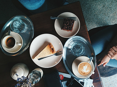 Pleasant coffee and cake situation in a café thumbnail