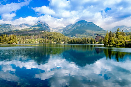 Mountain lake Strbske pleso in National Park High Tatra, Slovakia, Europe thumbnail