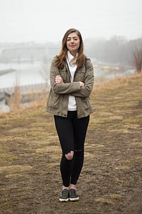 woman wearing gray jacket thumbnail