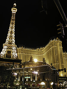 Hotel Paris Lighted Up at Night in Las Vegas, Nevada thumbnail