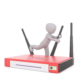 person arranging wireless router 3D artwork thumbnail