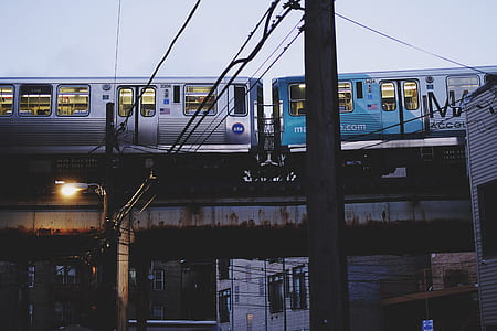 gray and blue train during daytime thumbnail