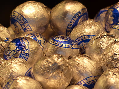 silver and blue chocolate wrappers thumbnail