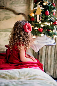 girl wearing red sleeveless dress thumbnail