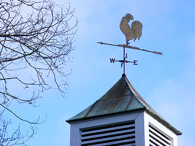 grey steel wind vane on roof thumbnail