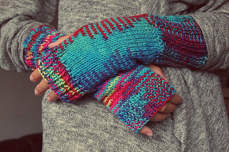 teal and red knitted sweater thumbnail