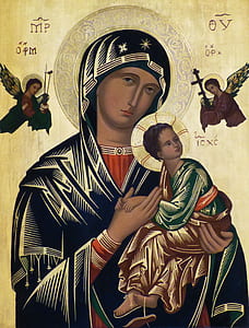 closeup photo of Our Lady of Perpetual Help painting thumbnail