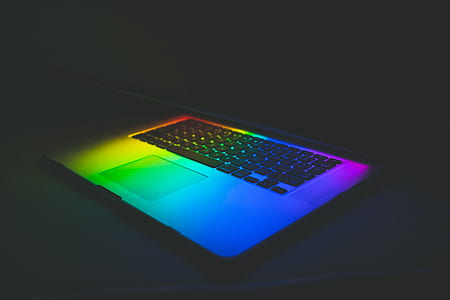 turned off black laptop computer thumbnail