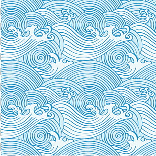 Wind wave Ocean Pattern, Classical pattern waves, white and blue sea waves illustration PNG clipart