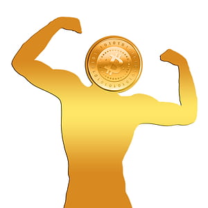 gold-colored Bit coin head human artwork thumbnail