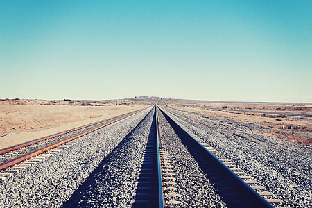 black train rails photo thumbnail