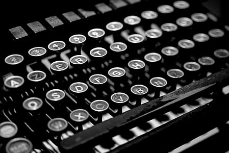 grayscale photo of typewriter thumbnail