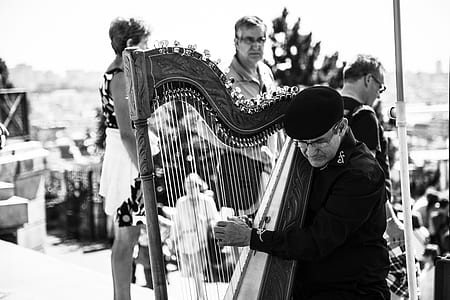 musician, france, paris, harp, old, sacred heart thumbnail