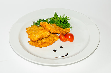 three fried meats on white ceramic plate thumbnail