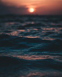 selective focus photo of sea during golden hour thumbnail