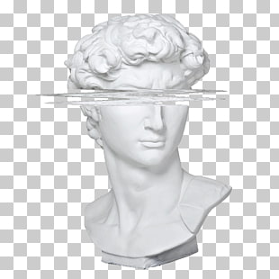 Vaporwave Statue Aesthetics Seapunk Art, statue of liberty, white head bust illustration PNG clipart