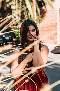 women wearing red shirt thumbnail