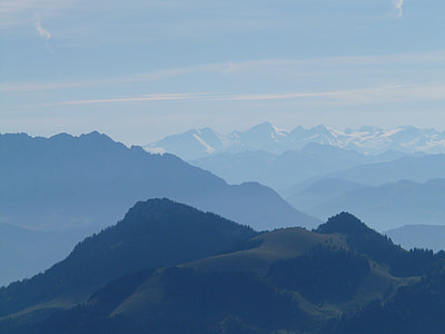 mountain ranges under blue sky thumbnail