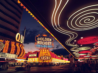 Golden Nugget Casino sign at night time thumbnail