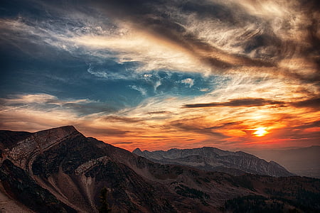 mountain view photo during sunset thumbnail