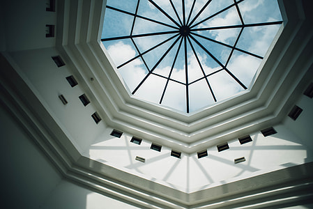 low-angle photography of glass dome ceiling thumbnail