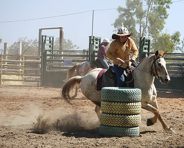 two person riding horses at daytime thumbnail