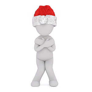 faceless person in red and white santa hat thumbnail