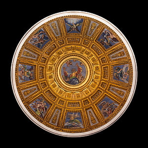 round brown and white ceiling art thumbnail