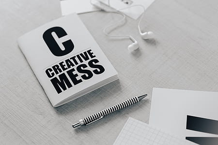Top view of black and white typography sentences thumbnail