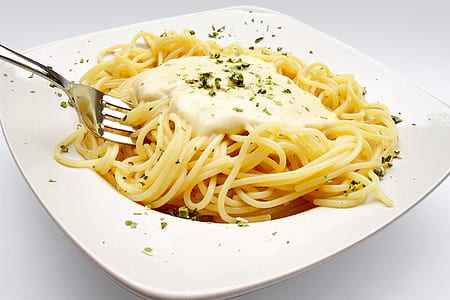 pasta dish on white ceramic plate thumbnail