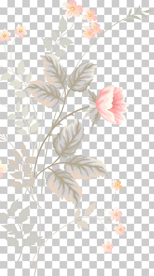 Floral design Flower Watercolor painting Pattern, Pink hand-painted flowers, pink and green floral decor PNG clipart