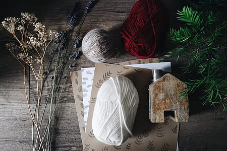 yarn and leaves flat lay photography thumbnail