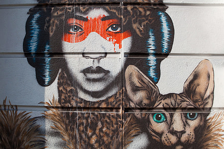 Wide angle shot of street art, image captured in Shoreditch thumbnail
