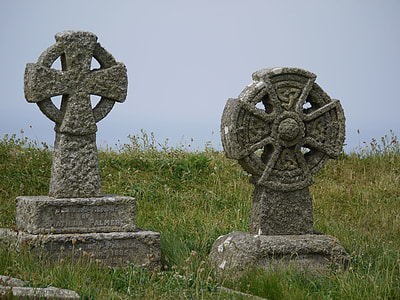two gray concrete tombstones thumbnail