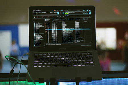 turned-on black laptop computer thumbnail
