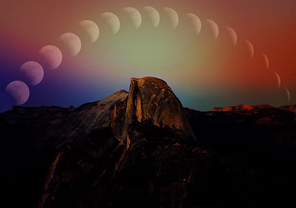 phases of the moon and mountain photo thumbnail