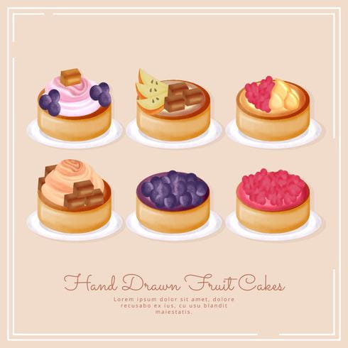 Vector Hand Drawn Cakes eps, ai, svg file