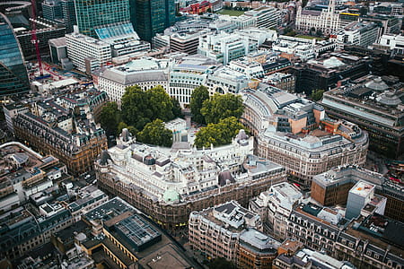 Aerial view of downtown London at sunset thumbnail