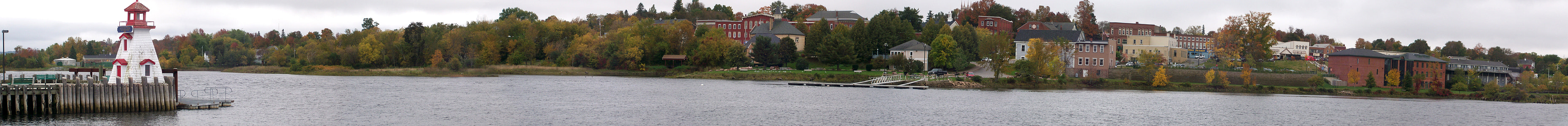 Calais viewed from St. Stephen across the St. Croix River in Maine thumbnail
