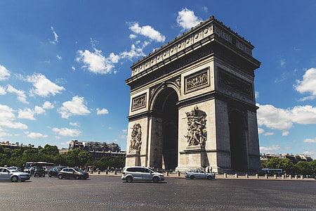 Wide-angle shot of the famous Arc De Triomphe in Paris, France. Image captured with a Canon 6D thumbnail