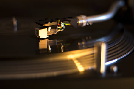 selective focus photography of turntable thumbnail
