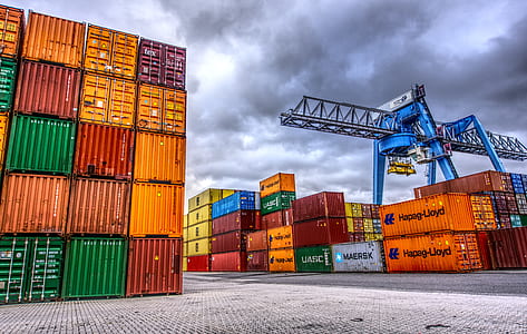 lots of intermodal container on ground thumbnail
