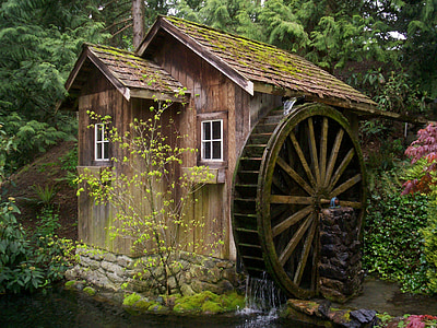 photo of brown house with water mill thumbnail