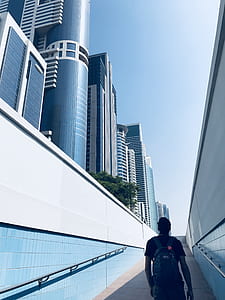 man walking on inclined rail thumbnail